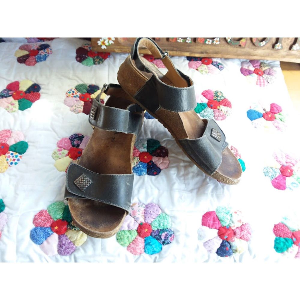 Haflinger Bella Women's 8/39 Sandal Double Strap black Leather